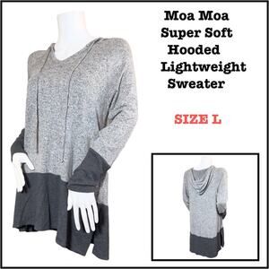 #T65 Moa Moa Super Soft Hooded Lightweight Sweater SZ L $48